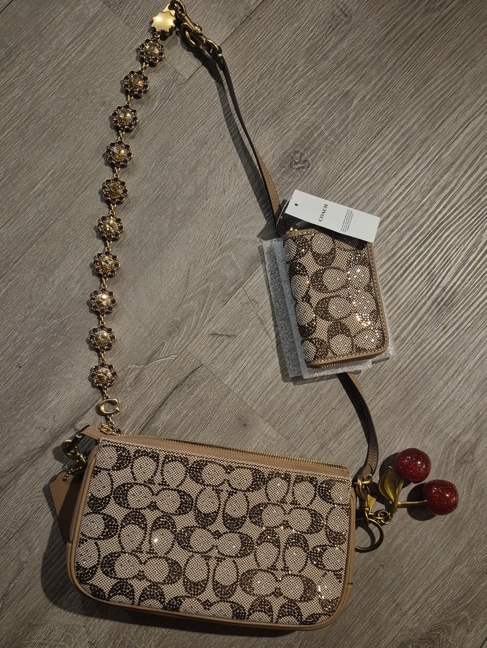 Coach Crystal Plaza Signature Bag & Snap Wallet